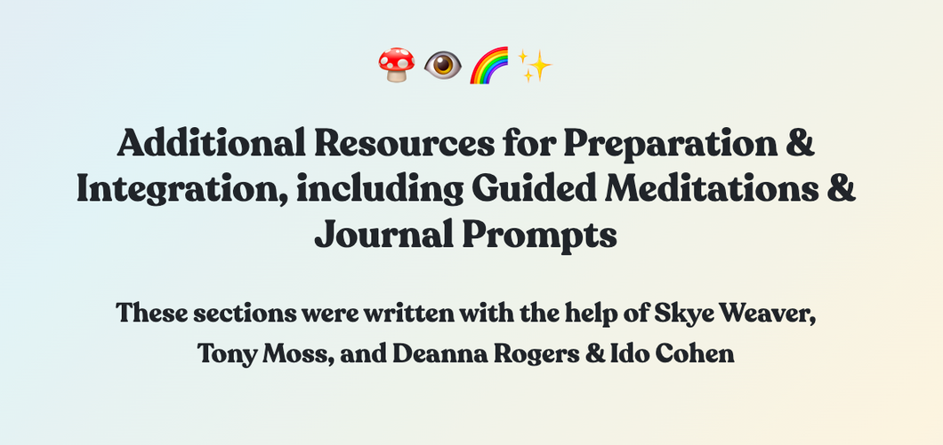 BONUS! Additional Resources for Preparation & Integration, including Guided Meditations & Journal Prompts